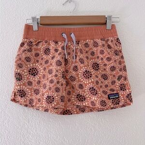 Patagonia Baggies Shorts Girls Size L Costa Rica Tropical Bloom Mellow Melon